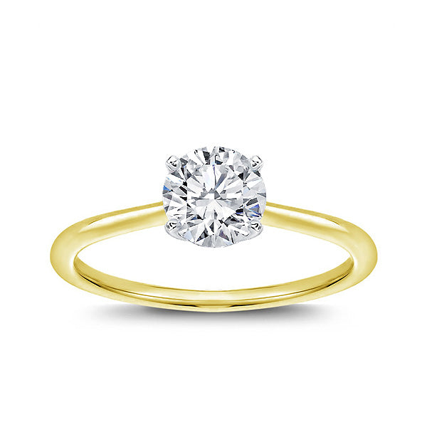 Solitaire Lab-Grown Diamond Engagement Ring in 14K Yelow Gold