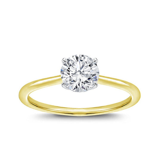 Solitaire Lab-Grown Diamond Engagement Ring in 14K Yelow Gold